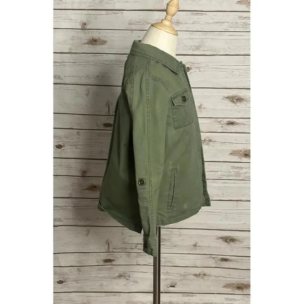 Gymboree unisex olive green Wild At Heart cotton utility jacket Size M(7-9)